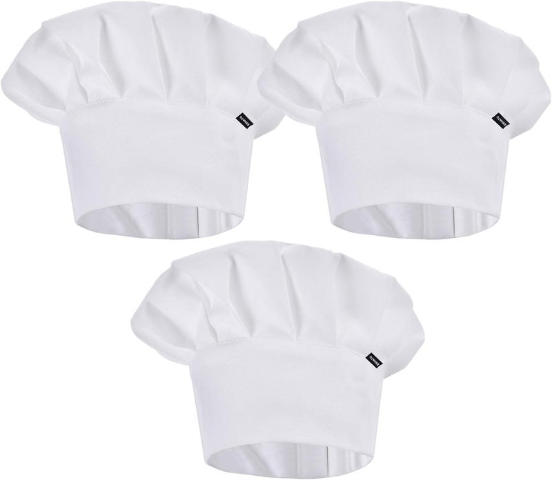 ESHATO Kids Chef Hat, Poly-Cotton Cooking Cap for Toddler, Preschooler White - Image 1